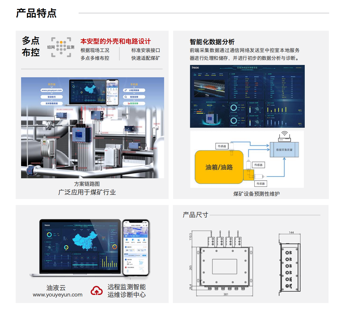 YHC12系列礦用本安型傳感器數(shù)據(jù)采集終端-分布式在線油液監(jiān)測系統(tǒng)解決方案圖1